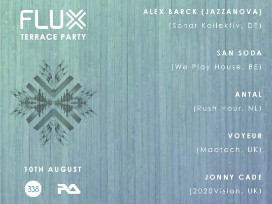 Flux London Terrace Party with San Soda, Jazzanova, Antal, Voyeur & Jonny Cade - フライヤー表