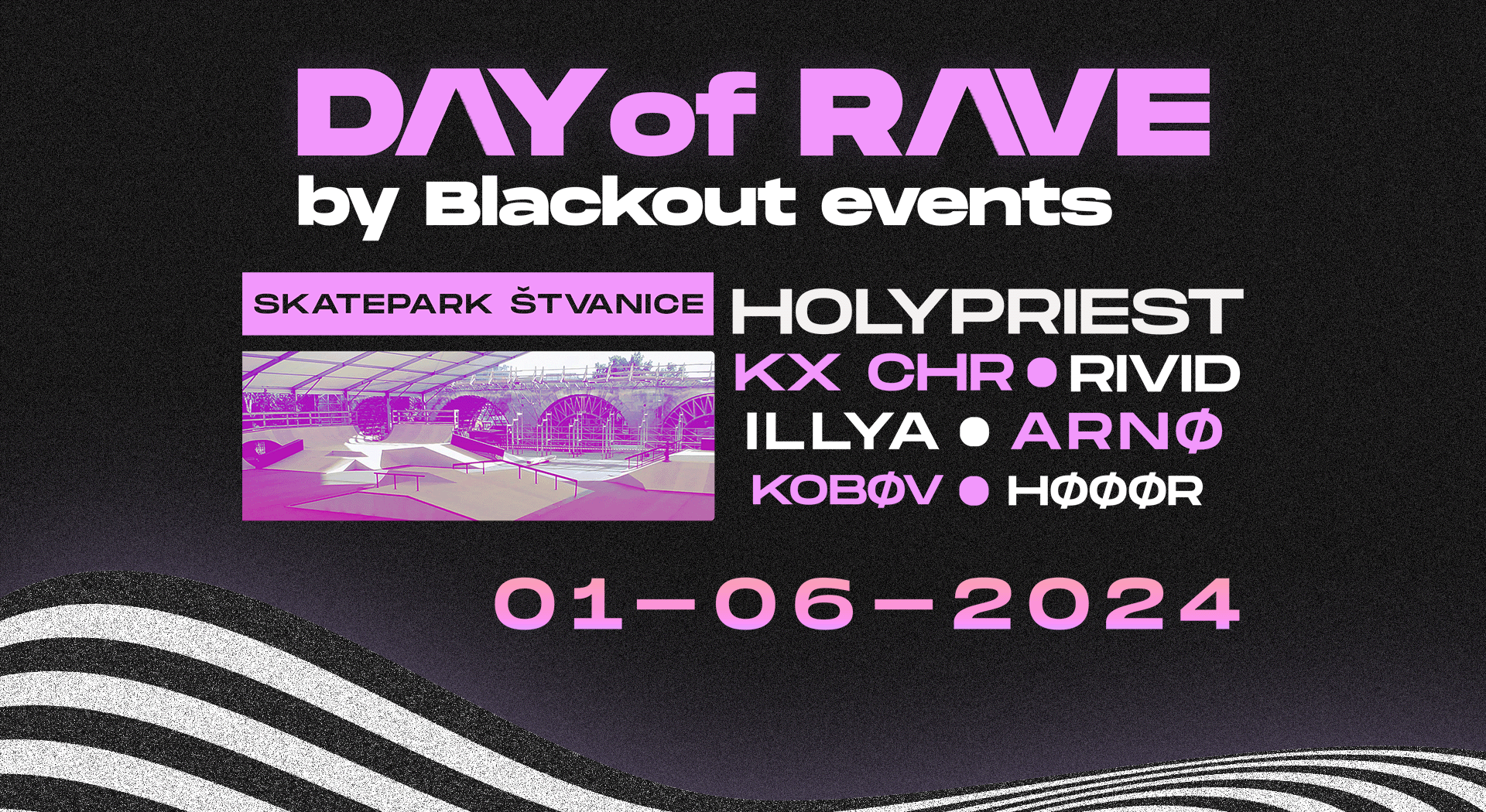 DAY OF RAVE // Holy Priest// KX CHR// RiVid - フライヤー表