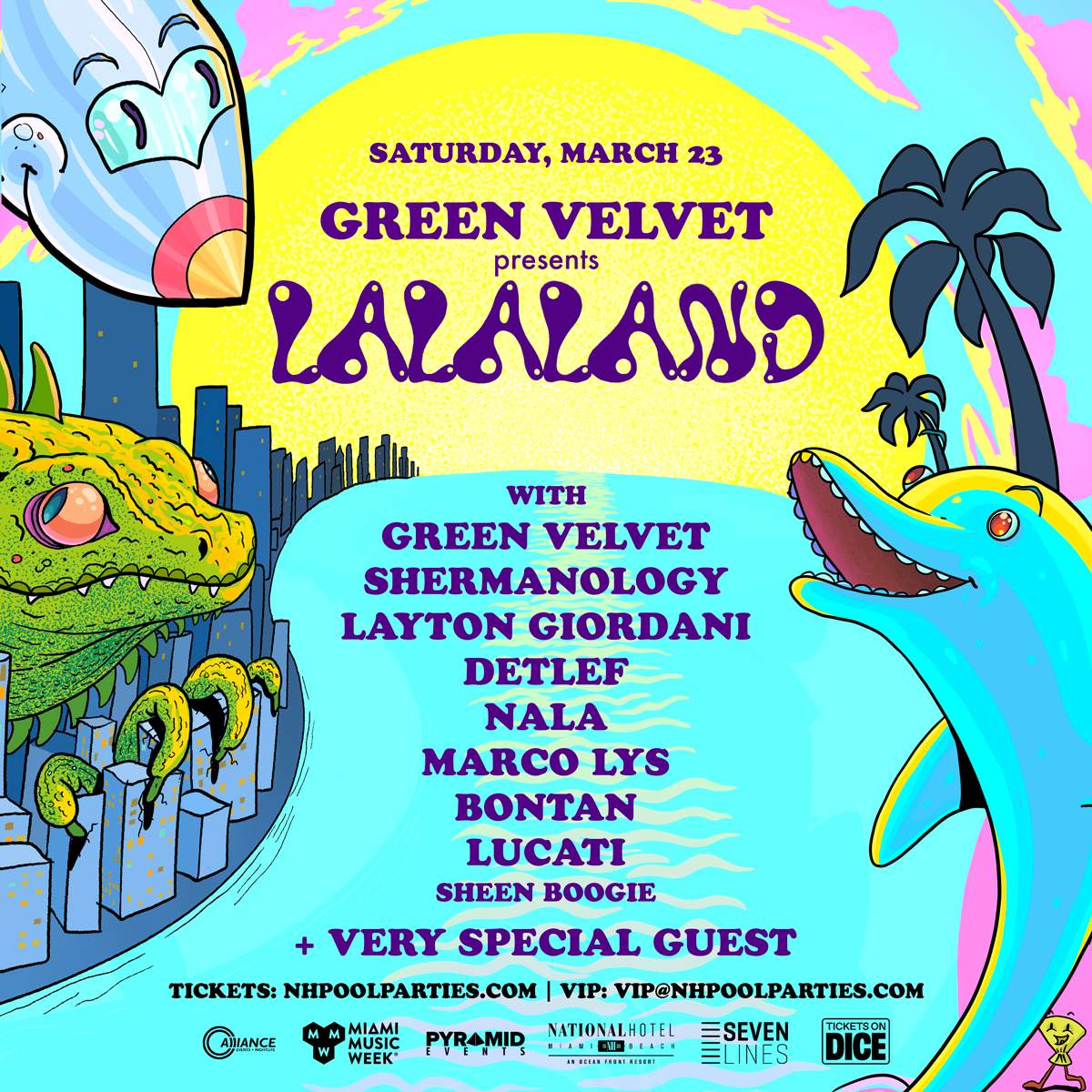 Green Velvet presents La La Land - Miami Music Week Pool Party - フライヤー表