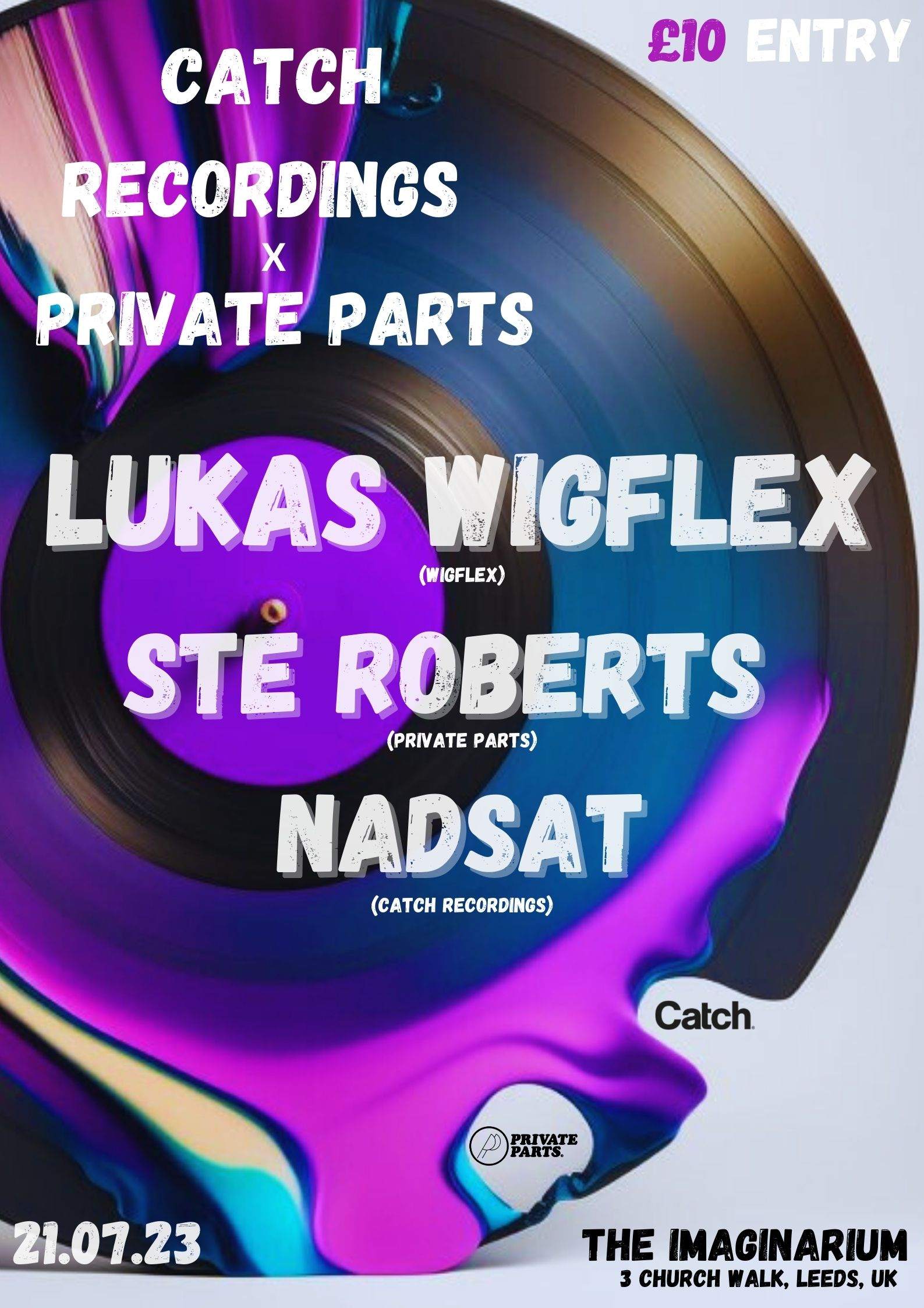 Catch Recordings x Private Parts presents Lukas Wigflex - フライヤー表
