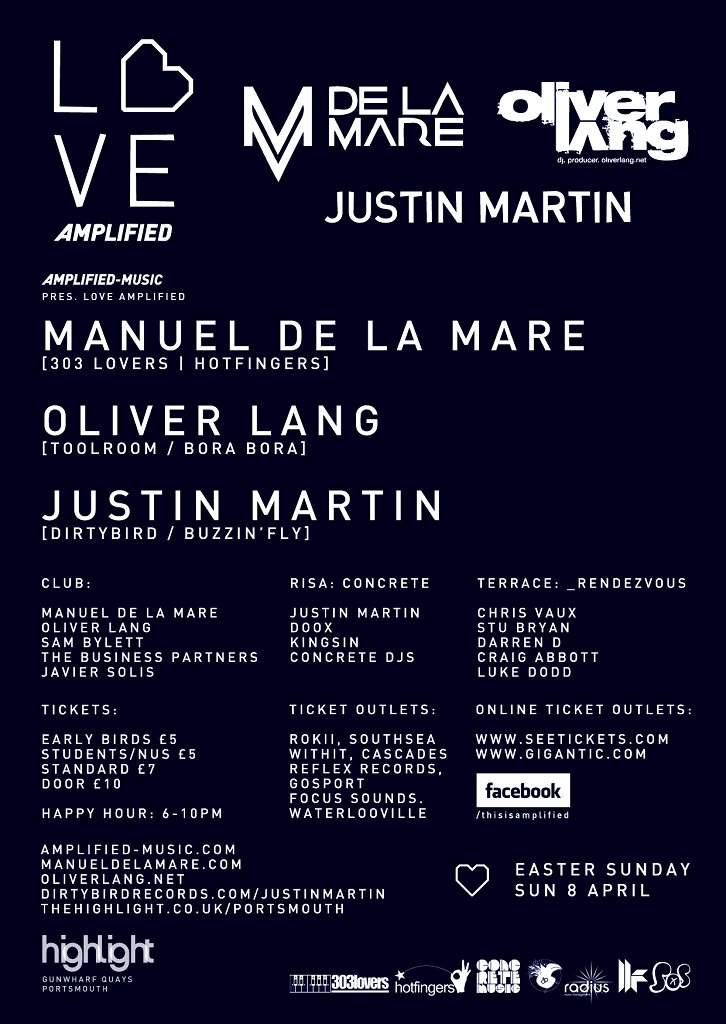 Love Amplified presents: Manuel De La Mare // Oliver Lang // Justin Martin - Página trasera