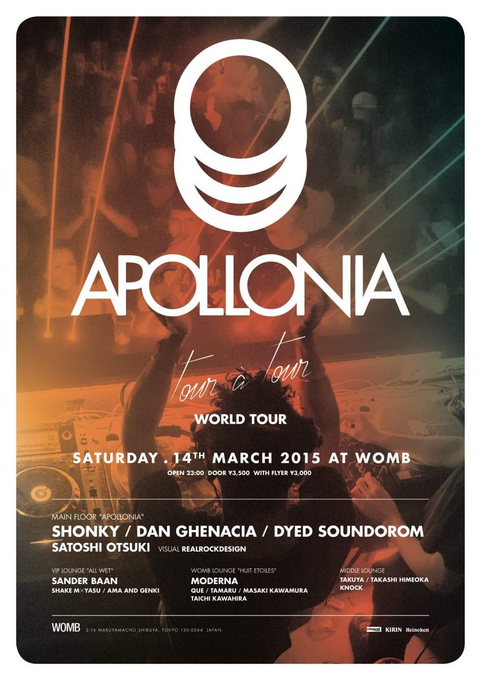 Womb presents Apollonia 'Tour A Tour' World Tour - Página frontal