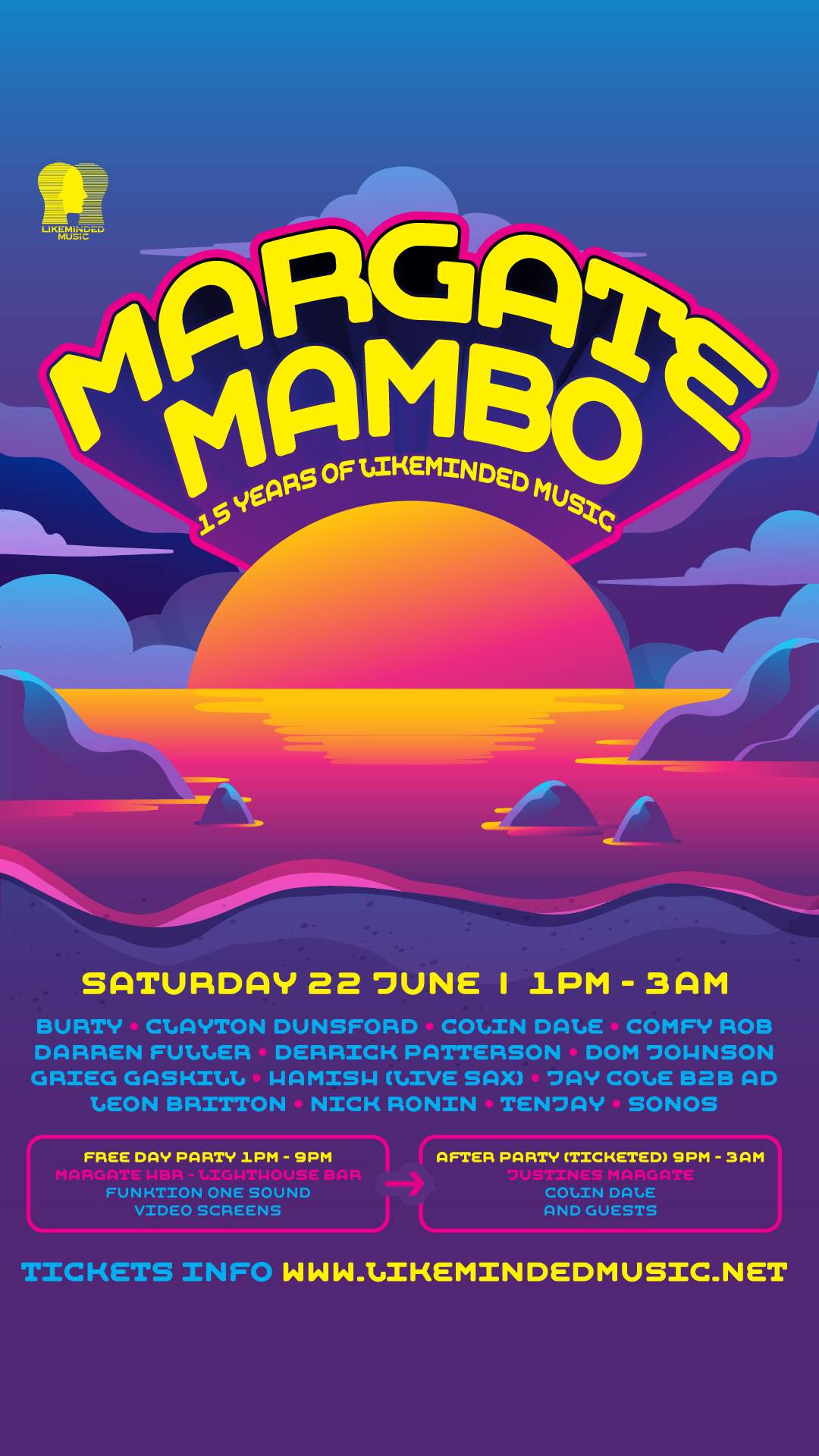 Margate Mambo Afterparty with Colin Dale - 15 Years of Likeminded Music - Página frontal