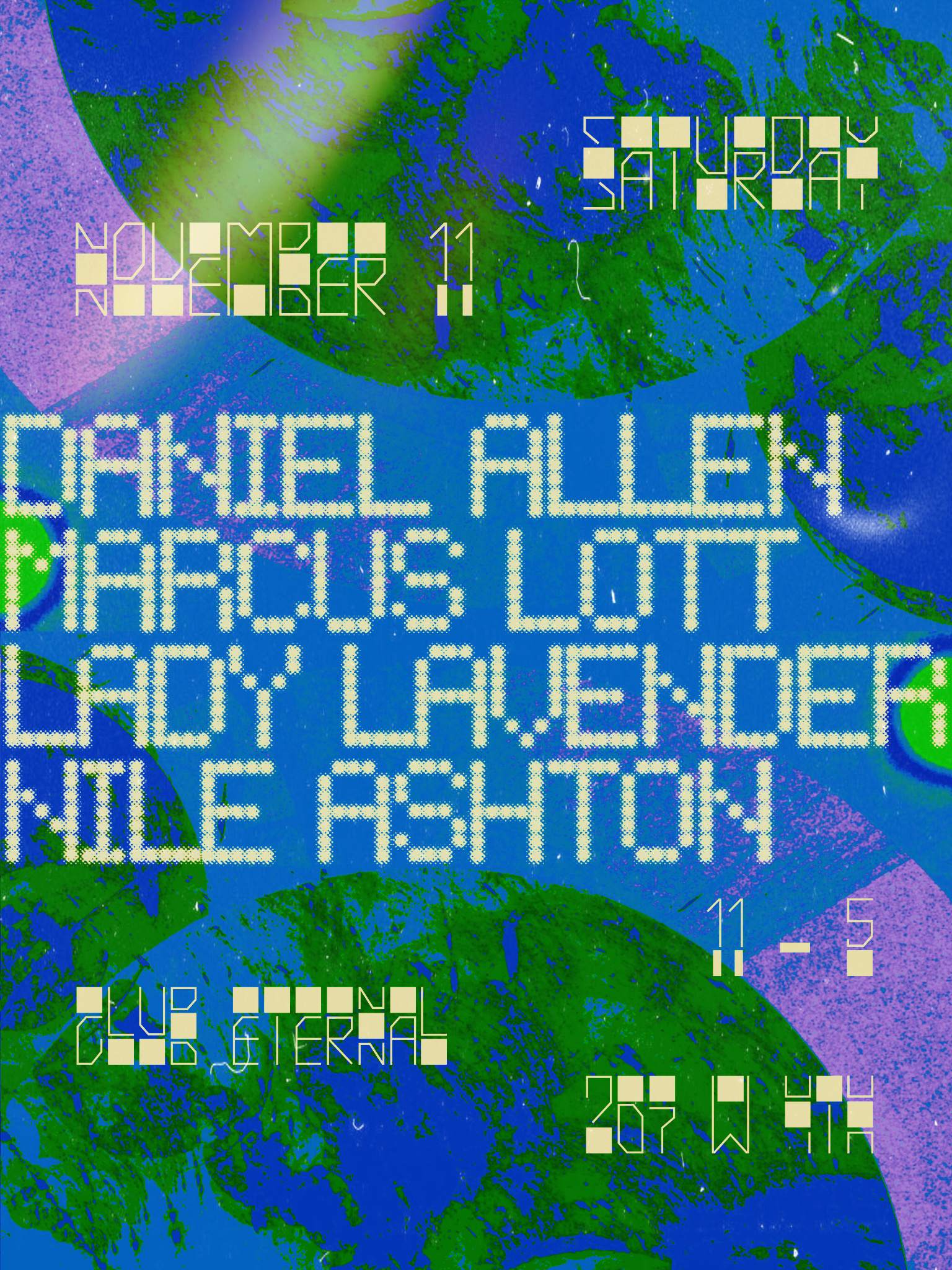 Daniel Allen, Marcus Lott, lady lavender + Nile Ashton - フライヤー表