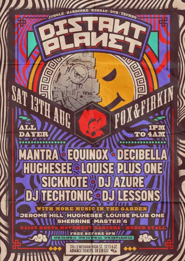 Distant Planet - All Dayer / Nighter - Jungle & Hardcore 15 hour rave  - フライヤー表