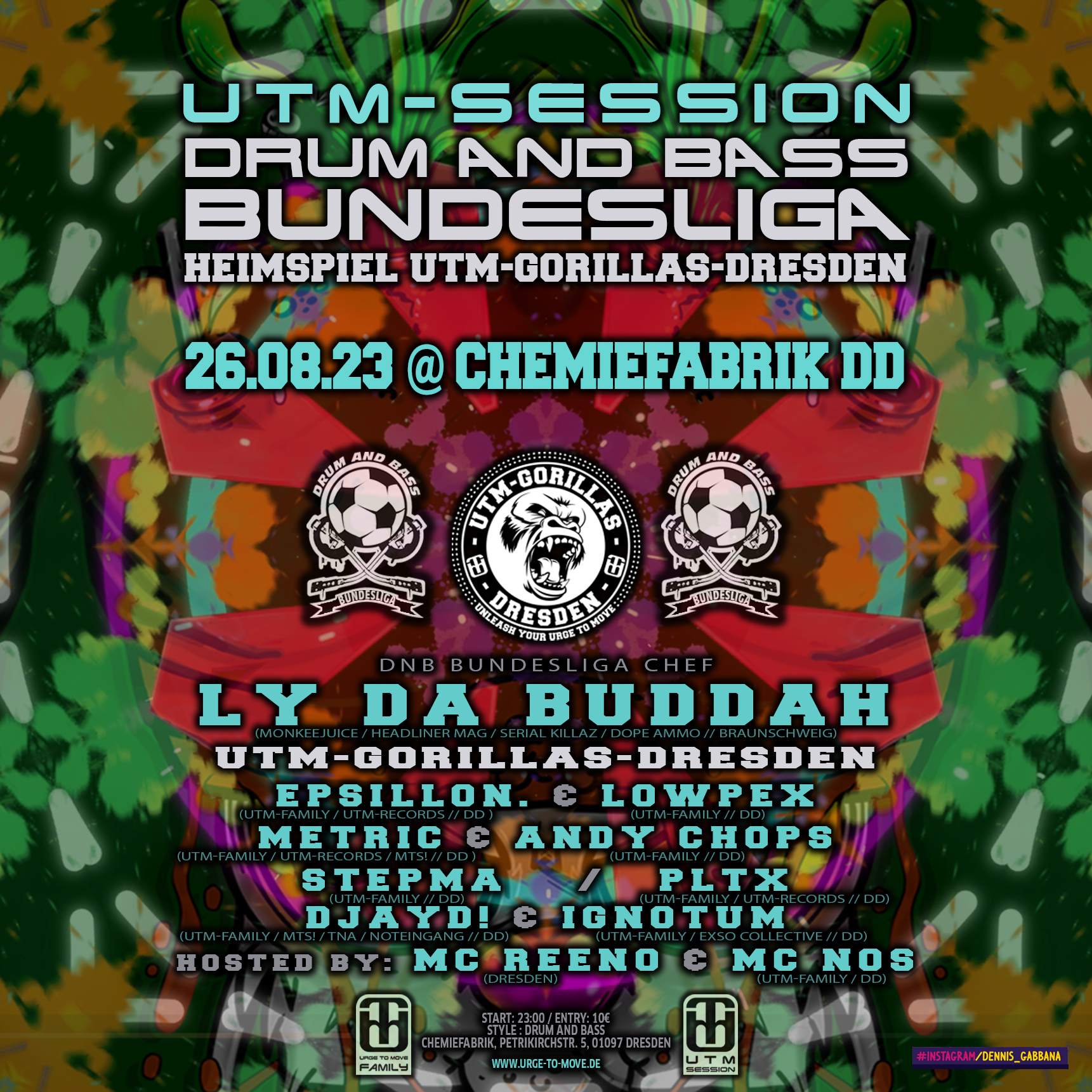 UTM-Session - Drum and Bass Bundesliga / Heimspiel UTM Gorillas - フライヤー表