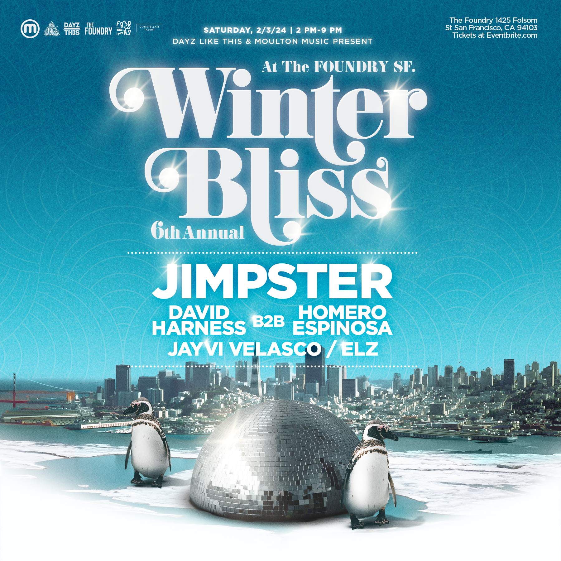 Winter Bliss w/Jimpster, David Harness, Homero Espinosa - フライヤー表