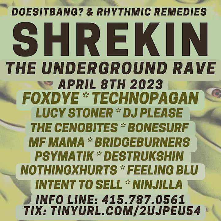 Shrekin the Underground Rave bij TBA - House Arrest Presented by Hella ...