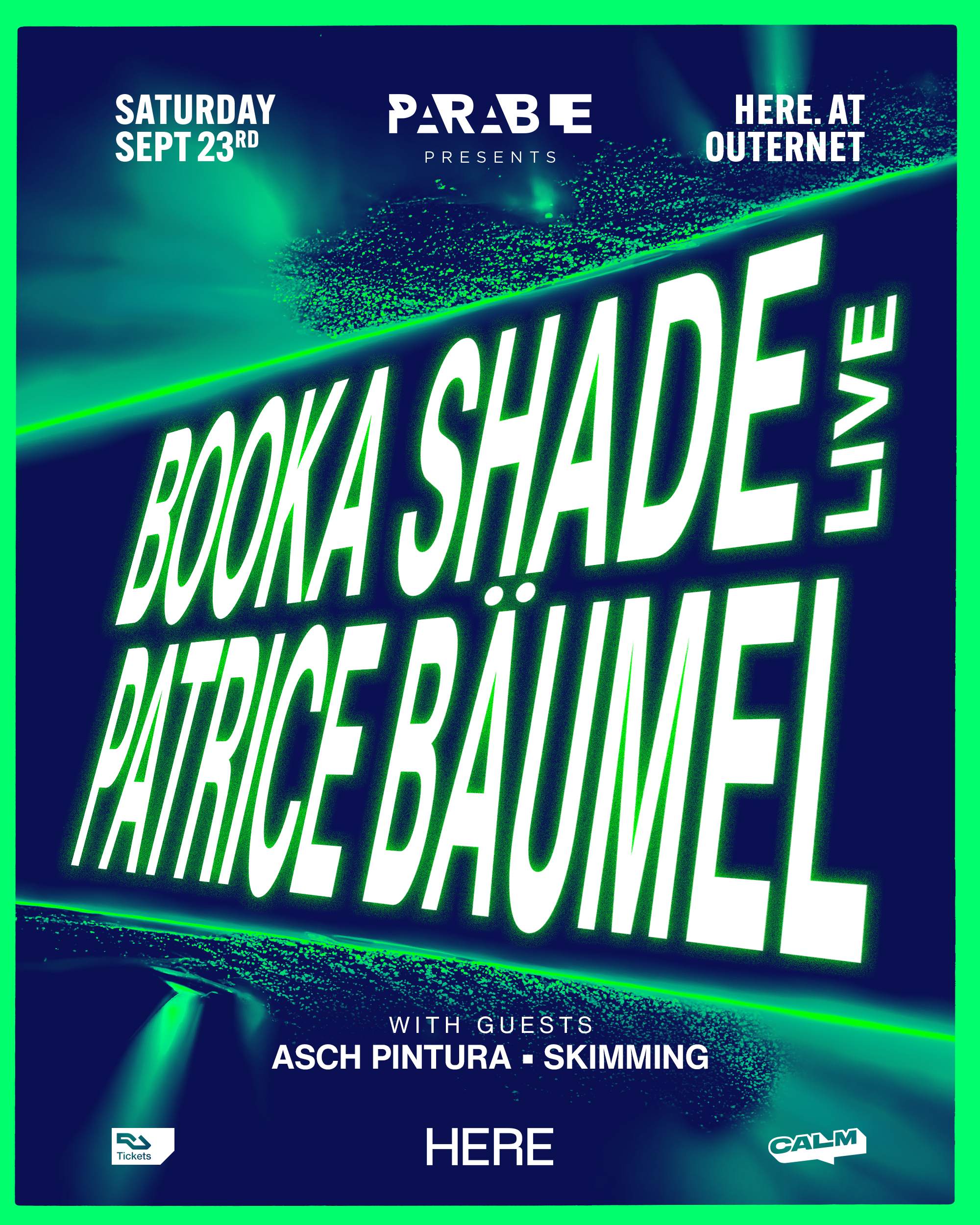 Parable presents: Booka Shade live, Patrice Baumel, Asch Pintura - Página frontal