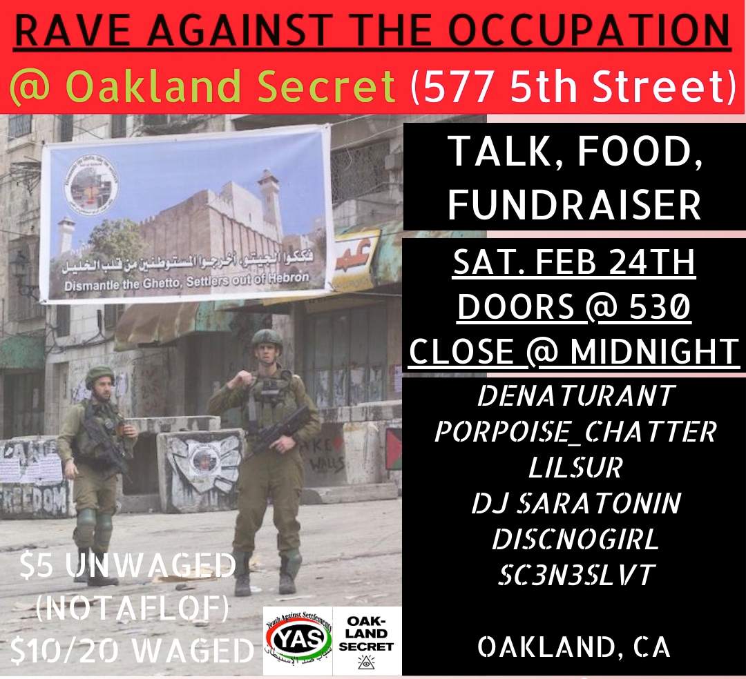 Rave Against the Occupation Palestine Fundraiser - Página frontal