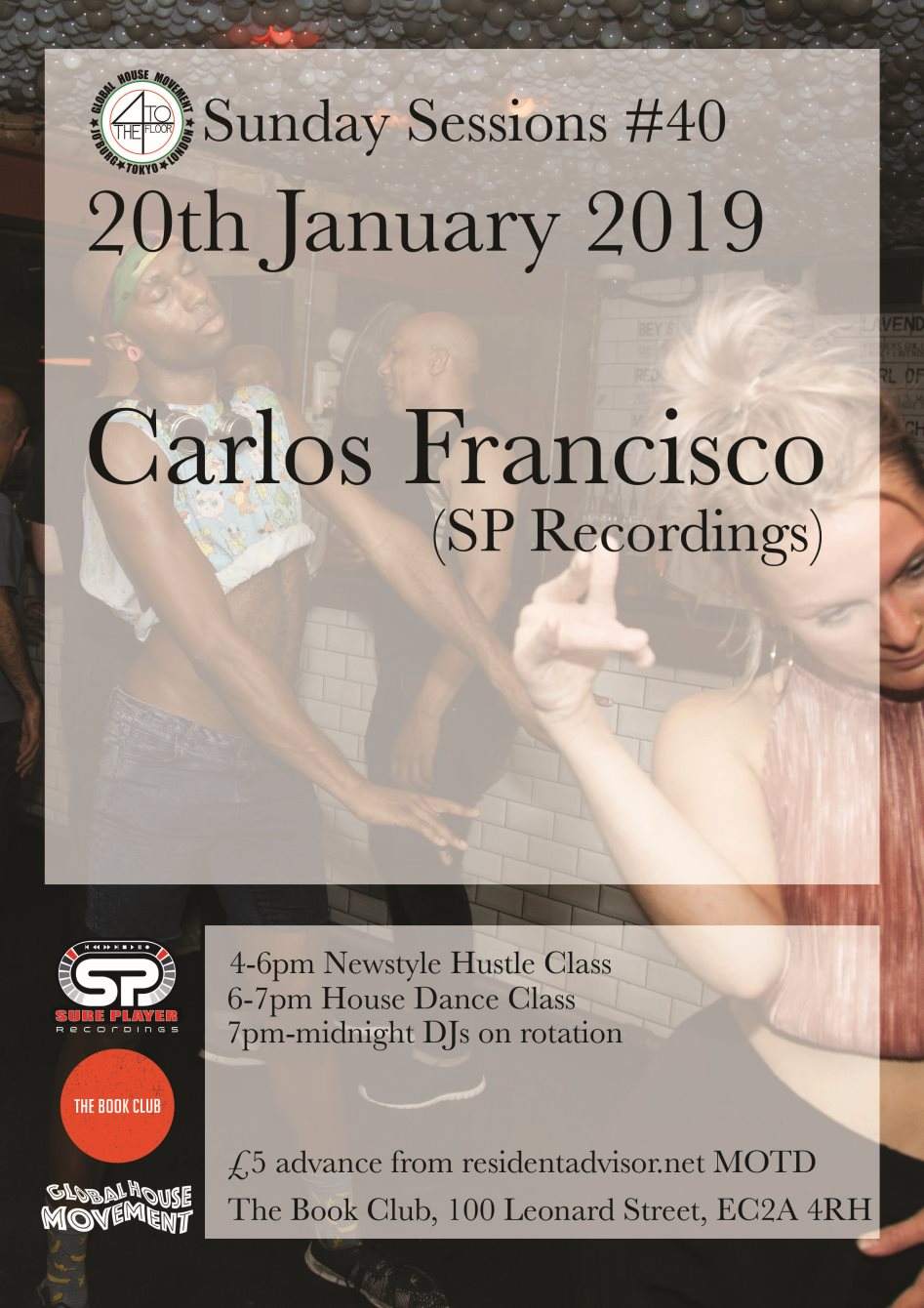 4 To The Floor presents Carlos Francisco (SP Recordings) - フライヤー表