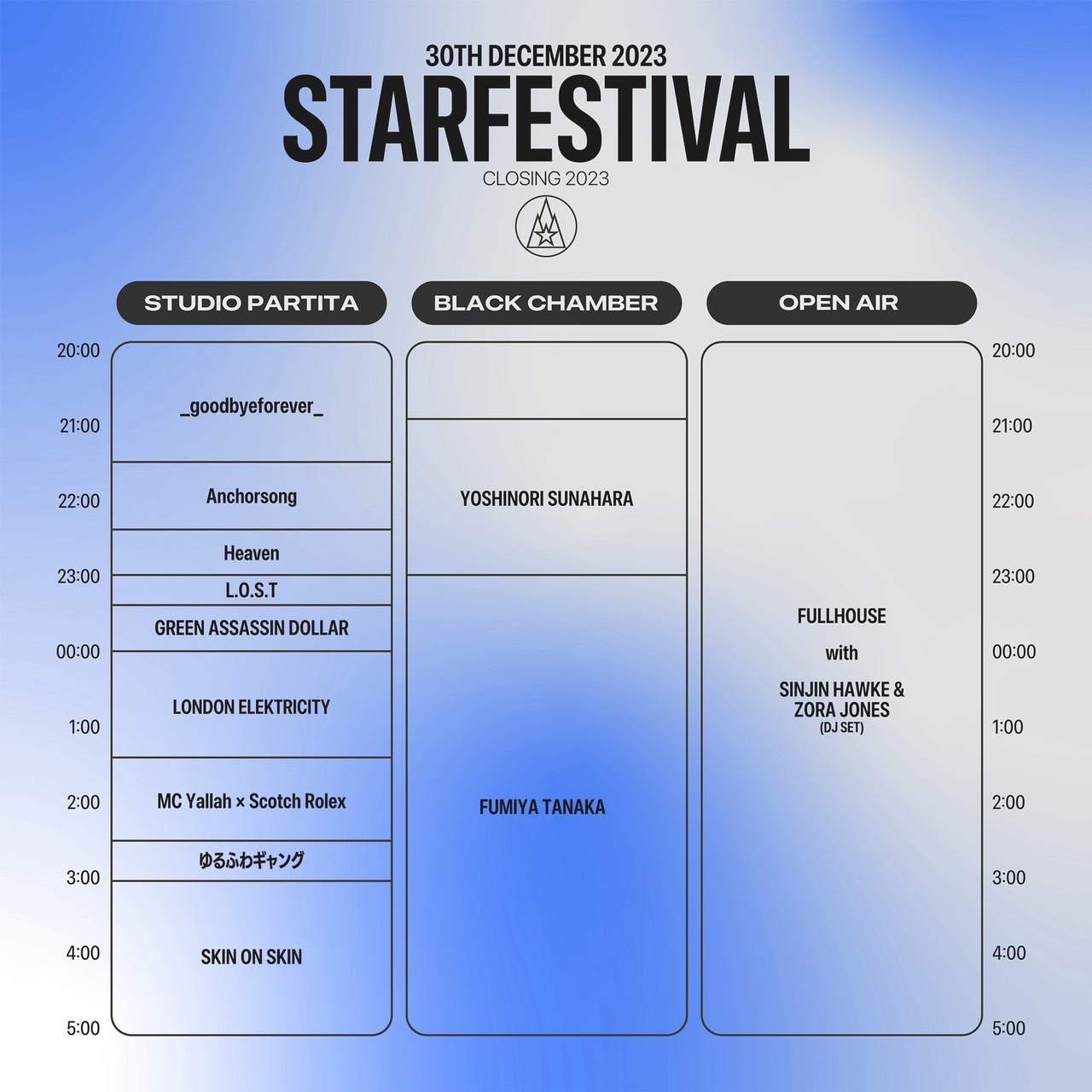 Starfestival 2023 Closing - フライヤー裏