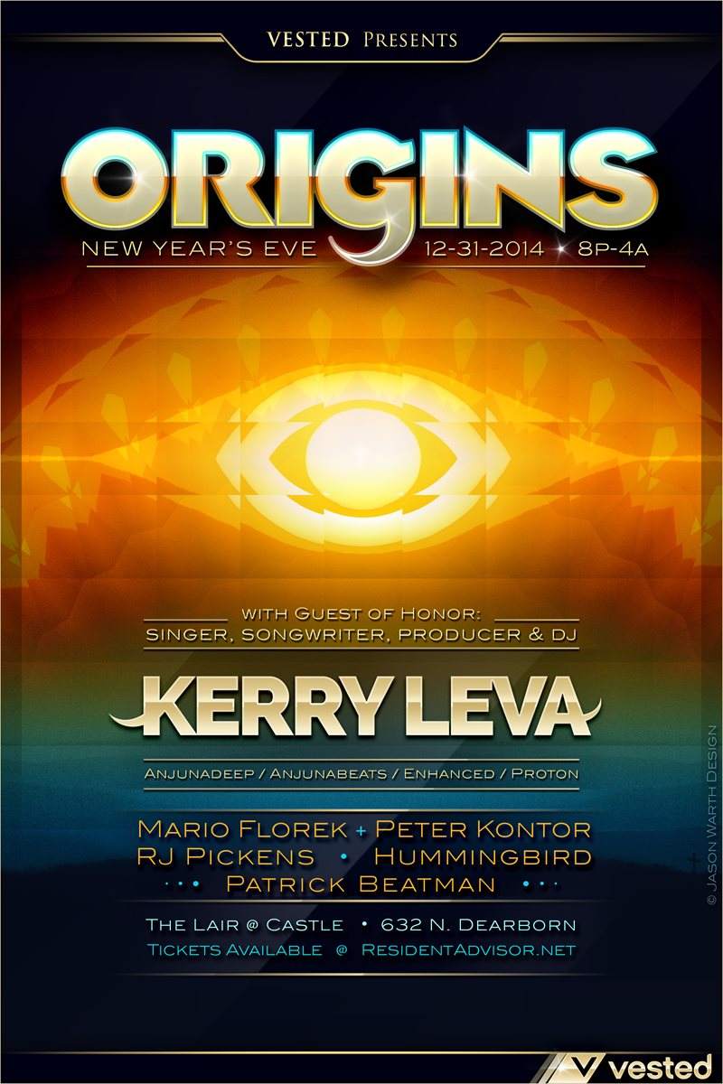 Vested Pres: Origins NYE 2015 with Kerry Leva [Anjuna] - フライヤー裏