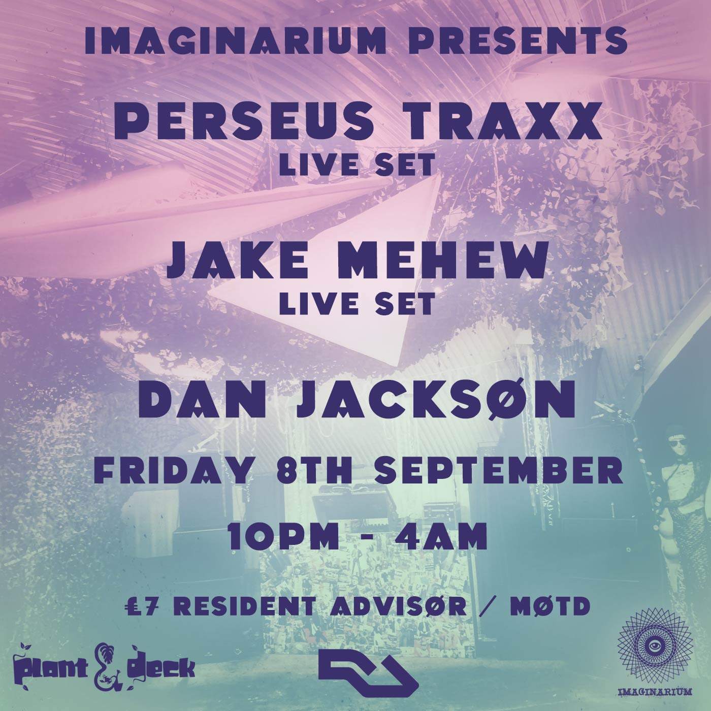 Imaginarium presents Perseus Traxx, Jake Mehew & Dan Jackson - フライヤー表