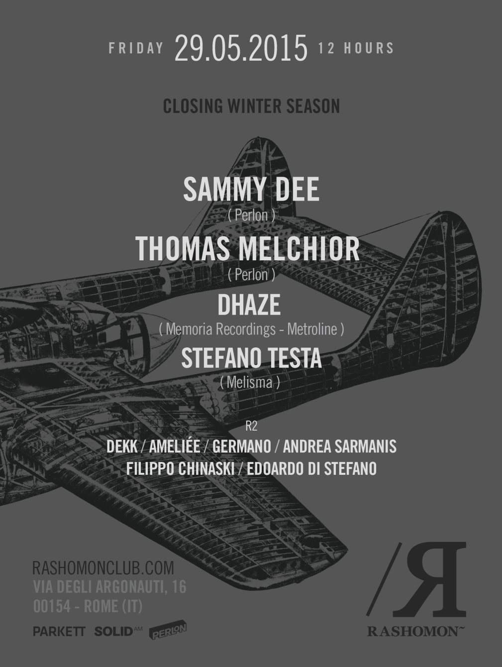 Rashomon Closing Season 12 Hours Party Feat. Sammy Dee & Thomas Melchior - Página trasera