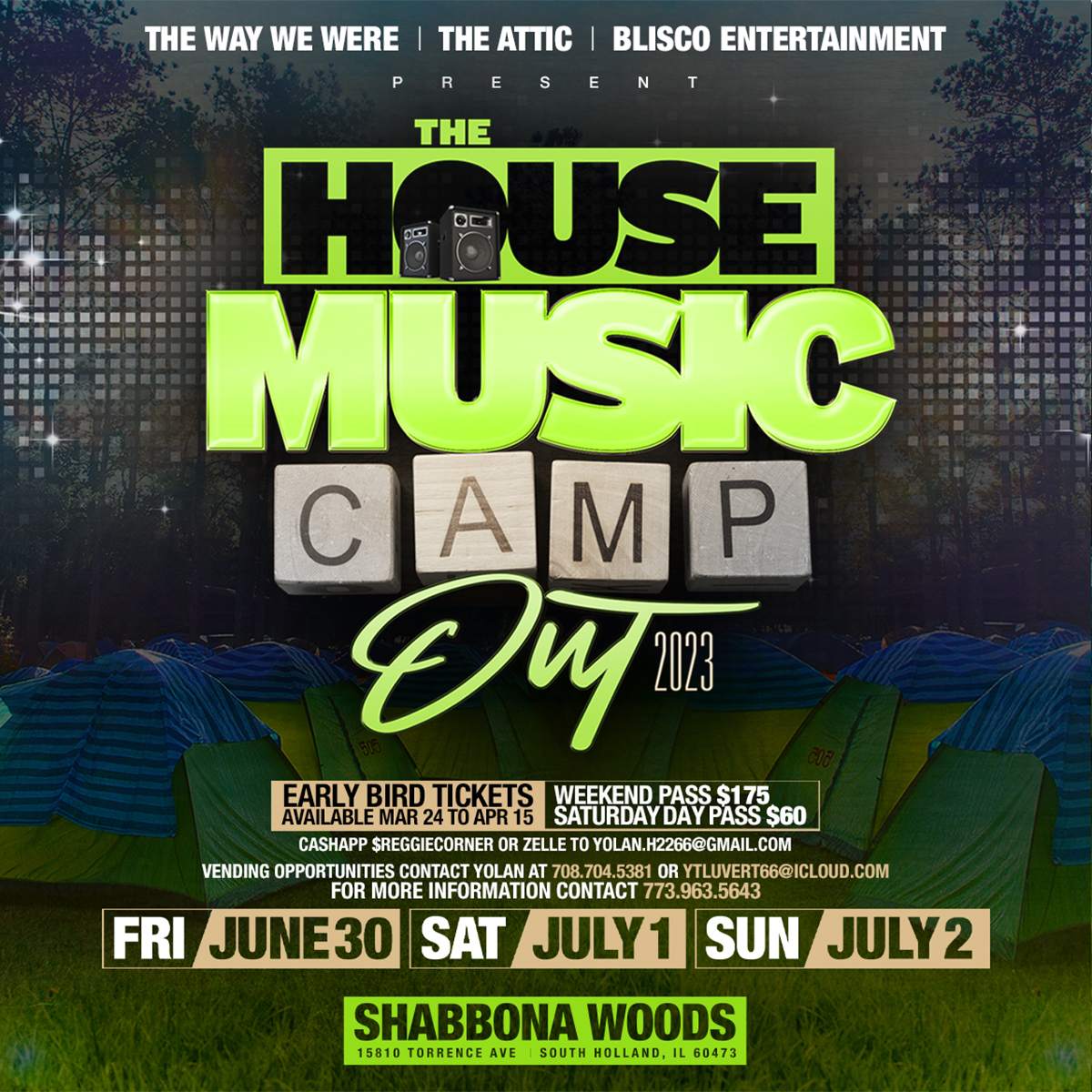 House Music Camp Out 2023 - フライヤー裏