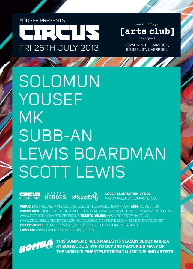 Yousef presents Circus: Solomun, Yousef, Subb-an - Flyer front