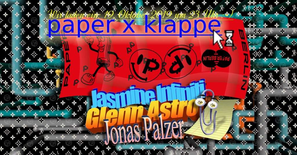 Paper x Klappe with Jasmine Infiniti, Glenn Astro & Jonas Plazer - Página frontal