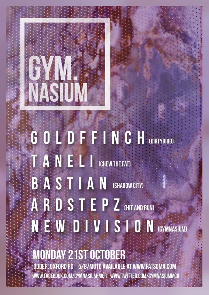 Gymnasium presents Goldffinch & Taneli Plus Support - Página frontal