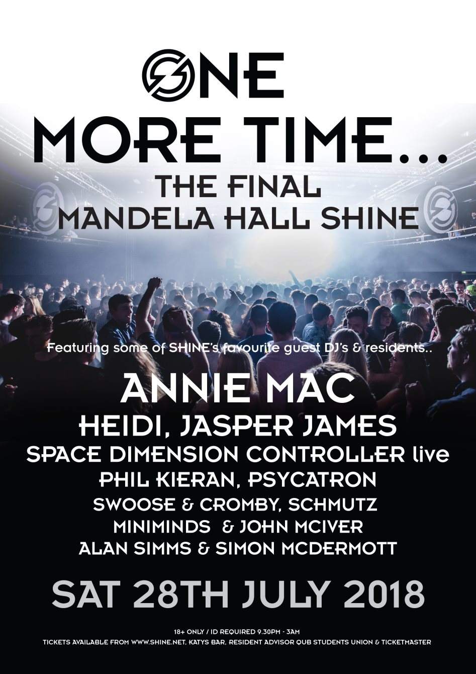 One More Time.. The Final Mandela Hall Shine with Annie Mac, Heidi, Jasper James & More - フライヤー表