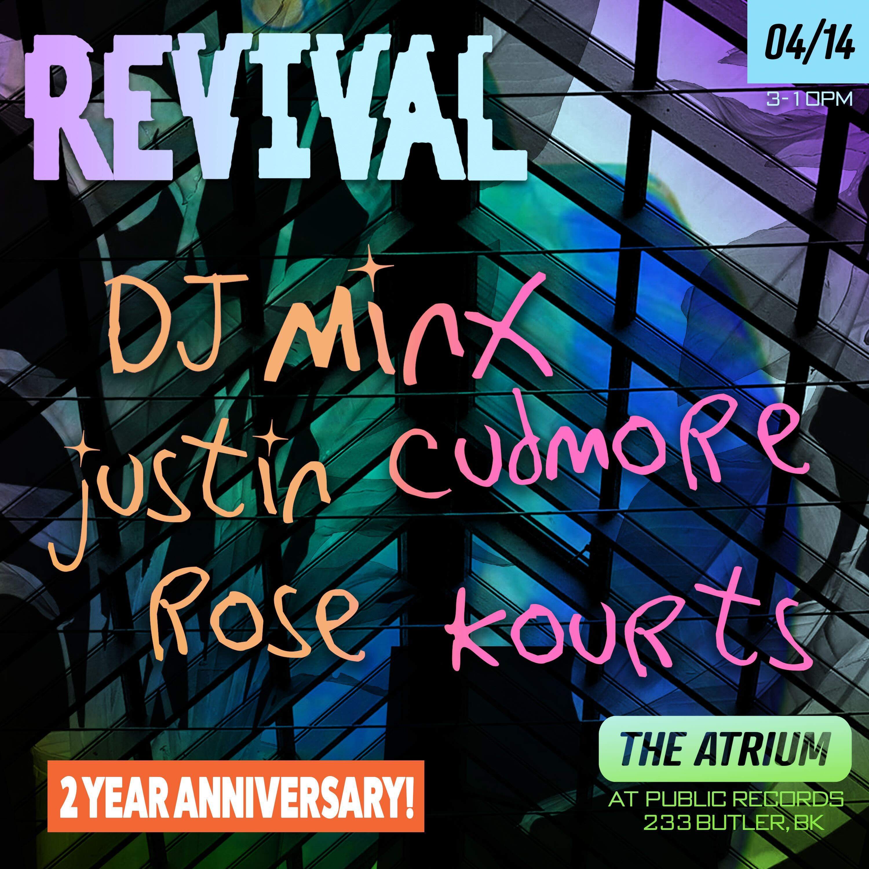 Sunday in The Atrium: REVIVAL w/ DJ Minx, Justin Cudmore + Rose Kourts - フライヤー表