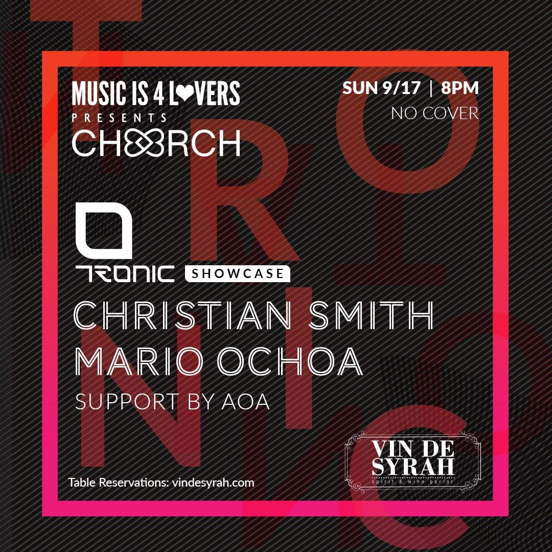 MUSIC IS 4 LOVERS presents CHXRCH [TRONIC SHOWCASE] at Vin de Syrah - NO COVER - Página frontal