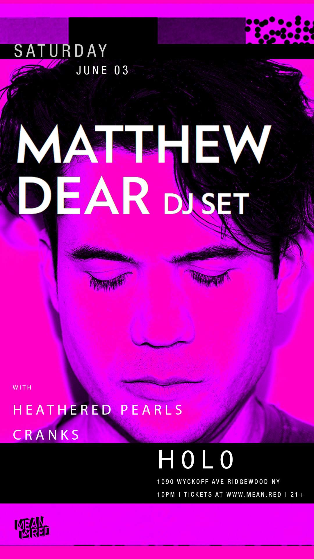 Matthew Dear (DJ SET) - フライヤー表