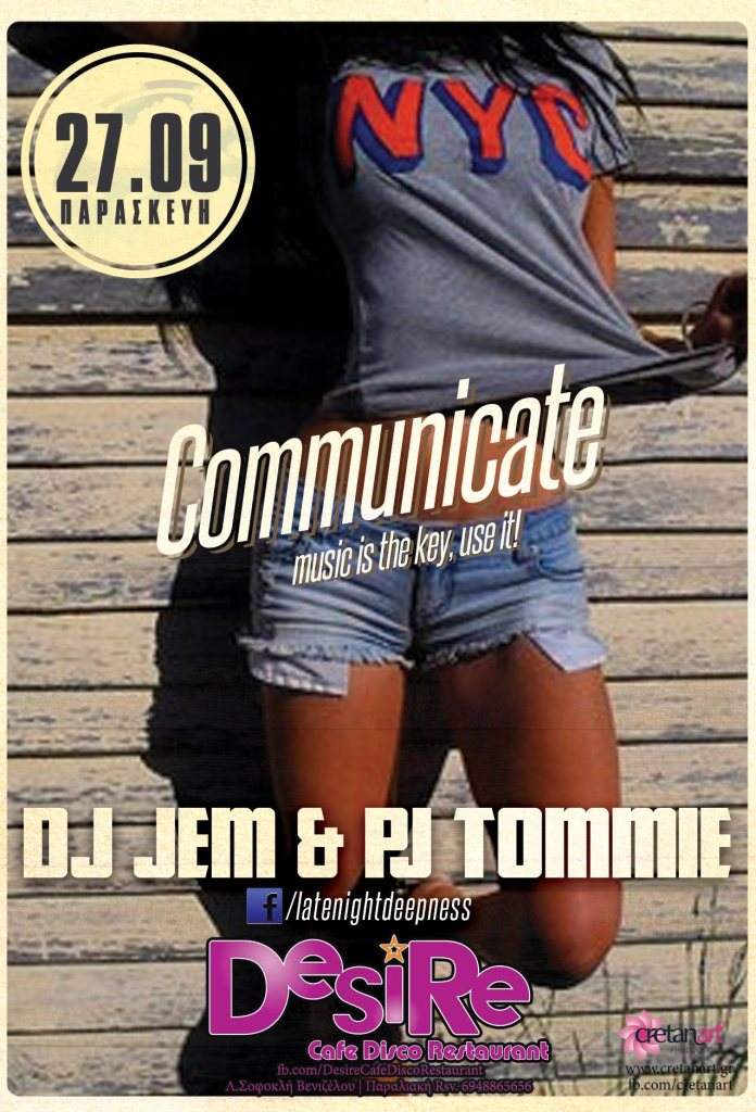 DJ JEM & PJ Tommie- Communicate Music is the Key - Use it - Página frontal