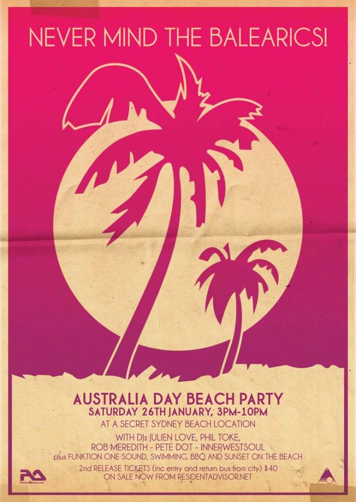 Never Mind The Balearics! Cinco - Australia Day Beach Party - フライヤー表