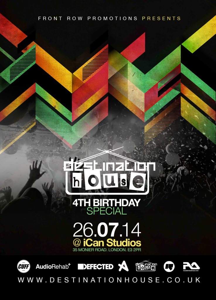 Destination House 4th Birthday with Cuff, Adam Cotier, Lance Morgan, B3, Sy Sez & More - フライヤー表
