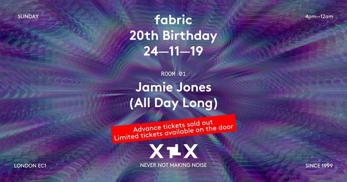 fabric XX: Jamie Jones (All Day Long) - フライヤー表