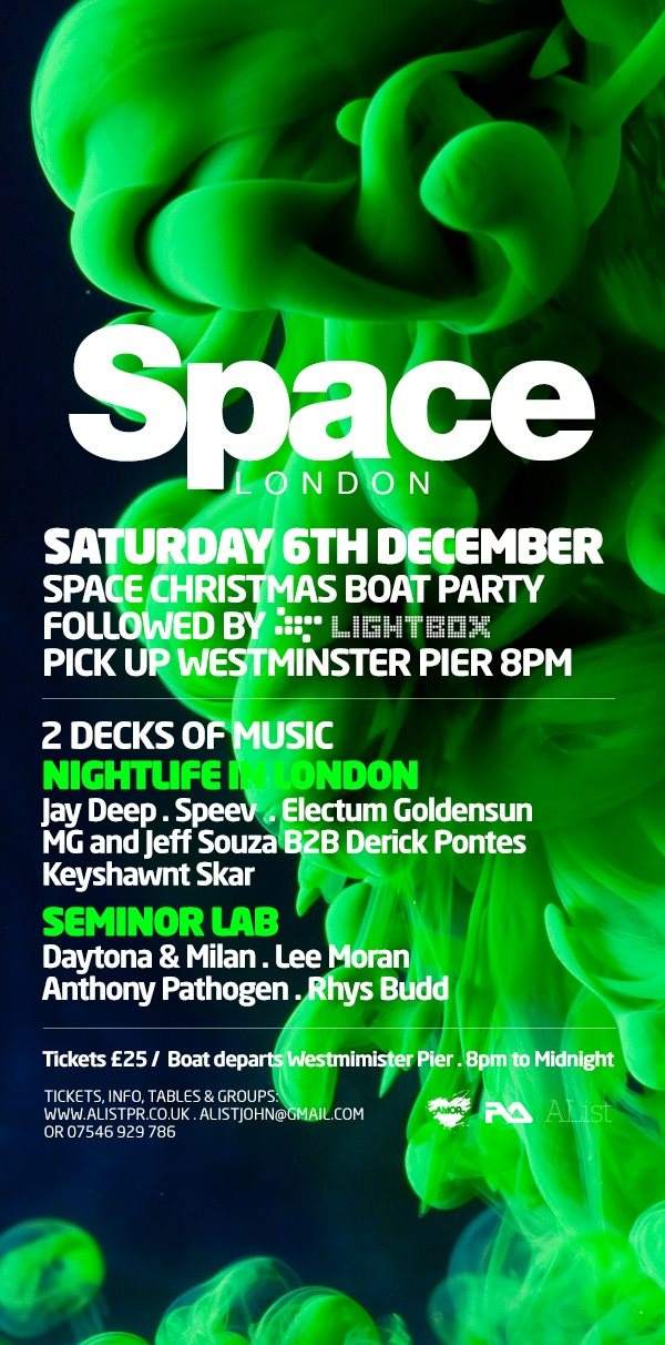 Space Christmas Boat Party and After-Party at the Lightbox - Página frontal