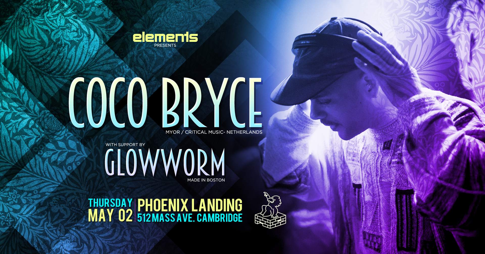 elements - Coco Bryce, DJ Glowworm, Lenore - フライヤー表