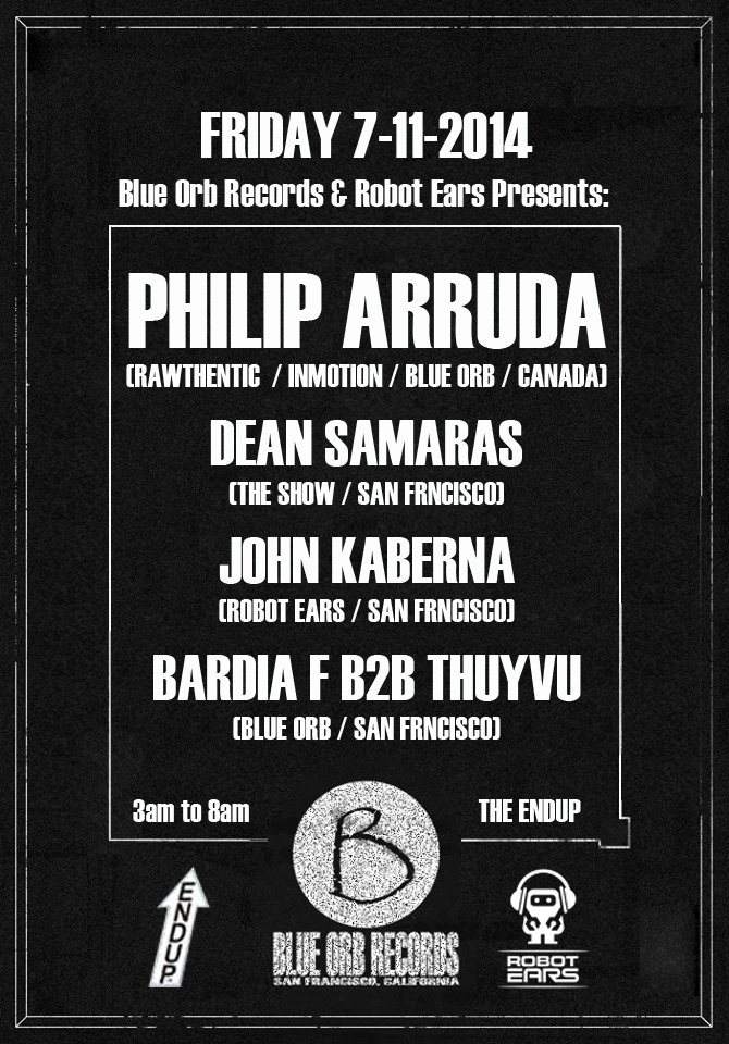 Blue Orb Records and Robot Ears present Philip Arruda - フライヤー表