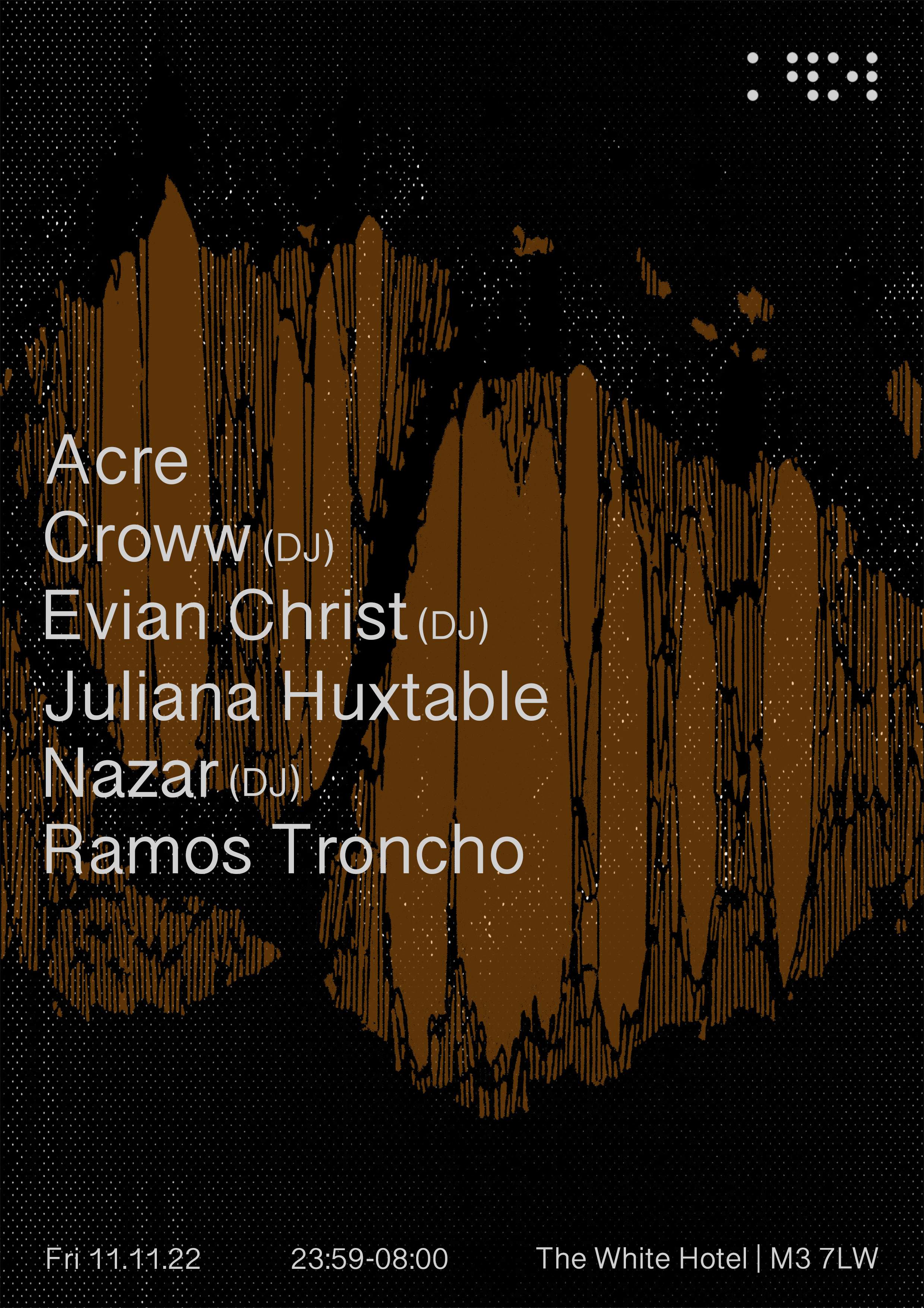 P13 pres. Juliana Huxtable / Evian Christ / Nazar / Croww / Acre - フライヤー裏