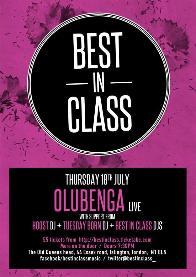 Best in Class with Olugbenga, Tuesday Born, Hoost - フライヤー表