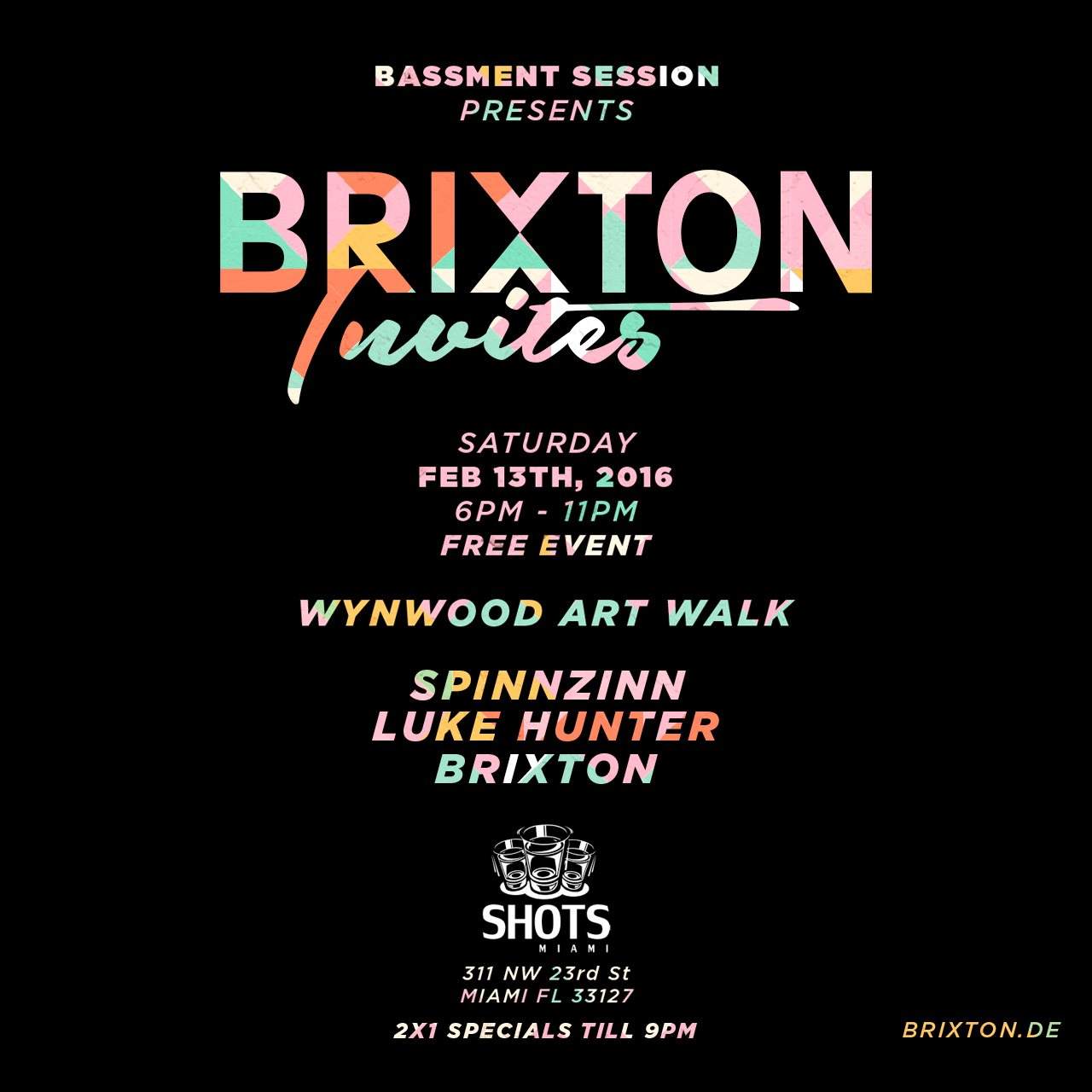 Bassment Sessions presents Brixton Invites - Página frontal