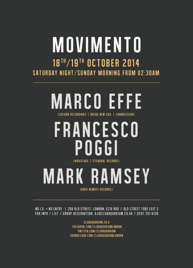 Movimento Afterhours with Marco Effe (Cocoon Rec) - フライヤー裏
