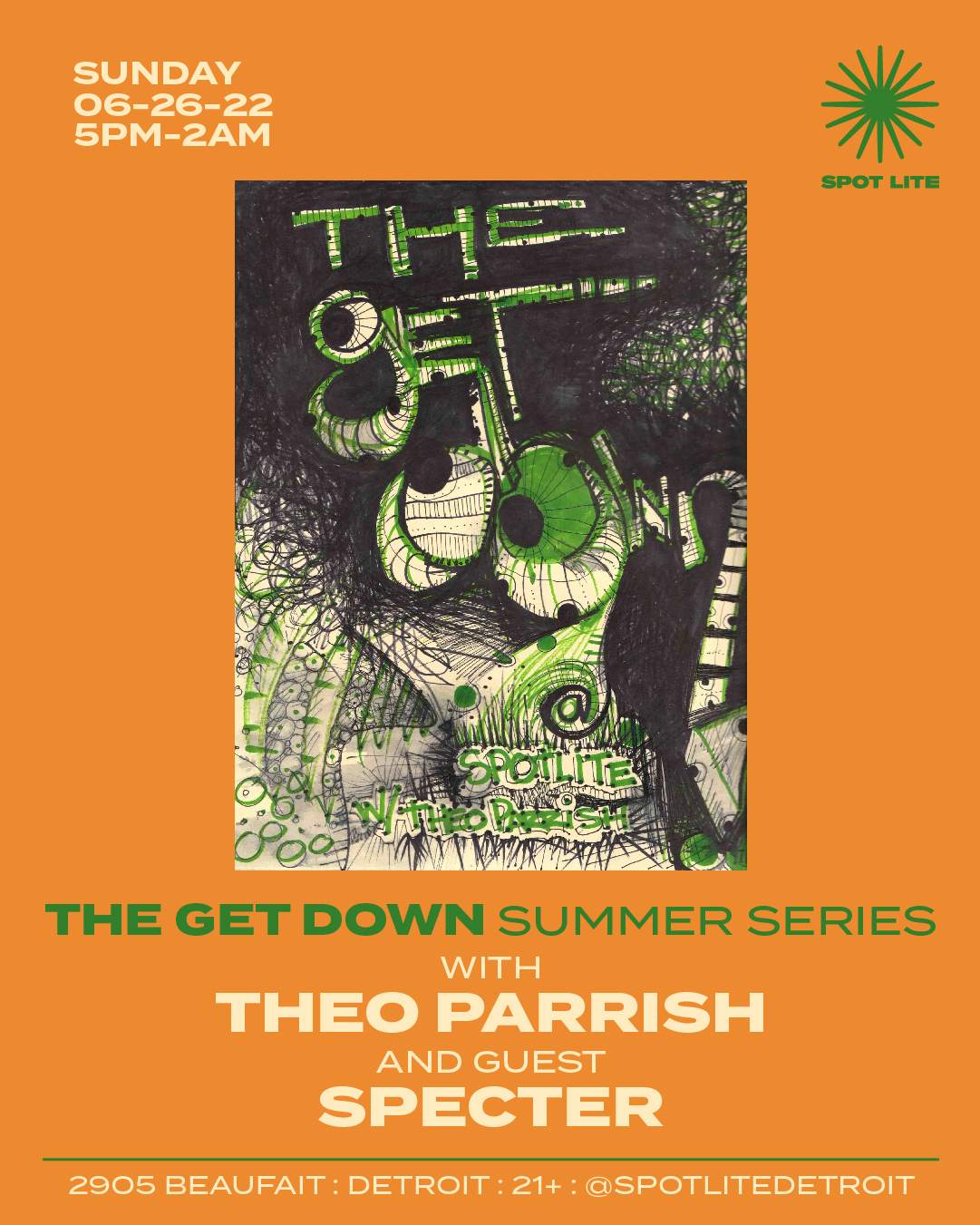 The Get Down Summer Series with Theo Parrish & Guest: Specter - フライヤー表