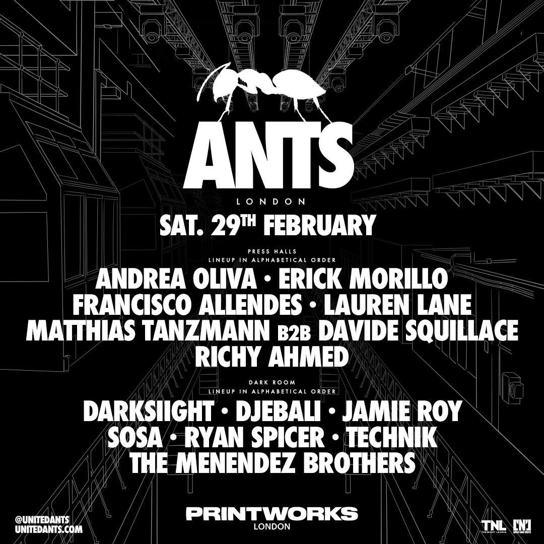 ANTS with Andhim, Andrea Oliva b2b Ilario Alicante, Chelina Manuhutu, Eli & Fur, wAFF, and more - Página frontal