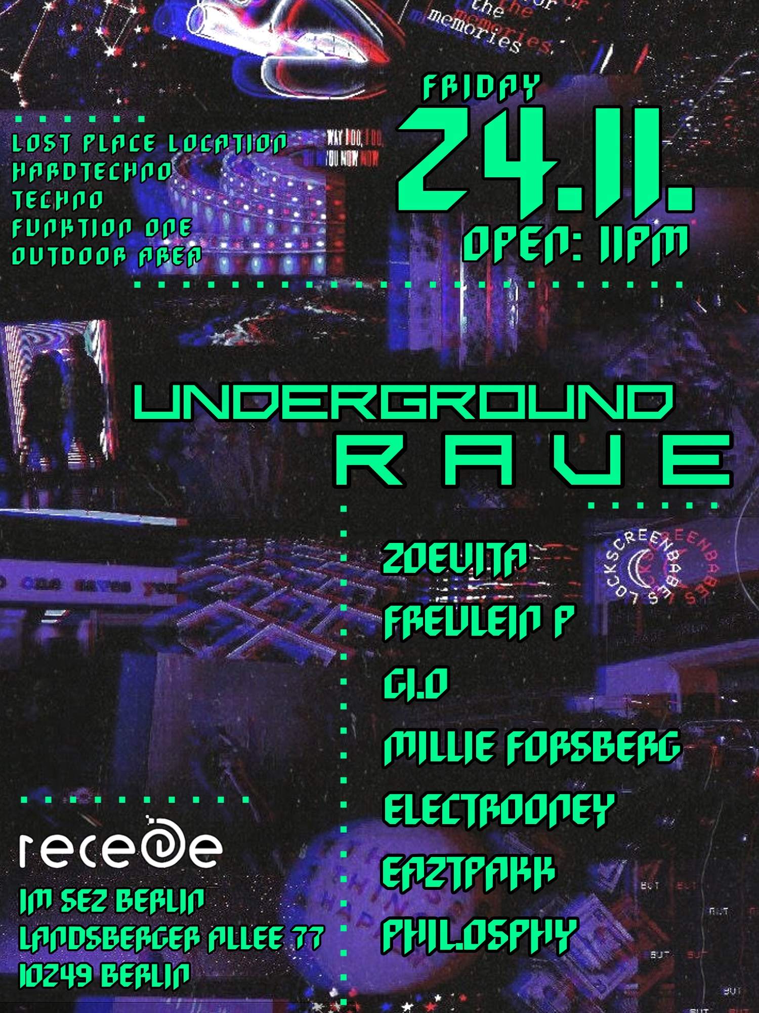 Underground Rave Berlin - Hardtechno / Techno at Recede Club Berlin, Berlin