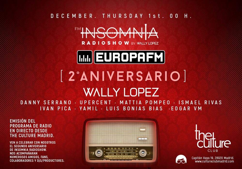 Insomnia Radioshow by Wally Lopez 2ND Anniversary - Página frontal