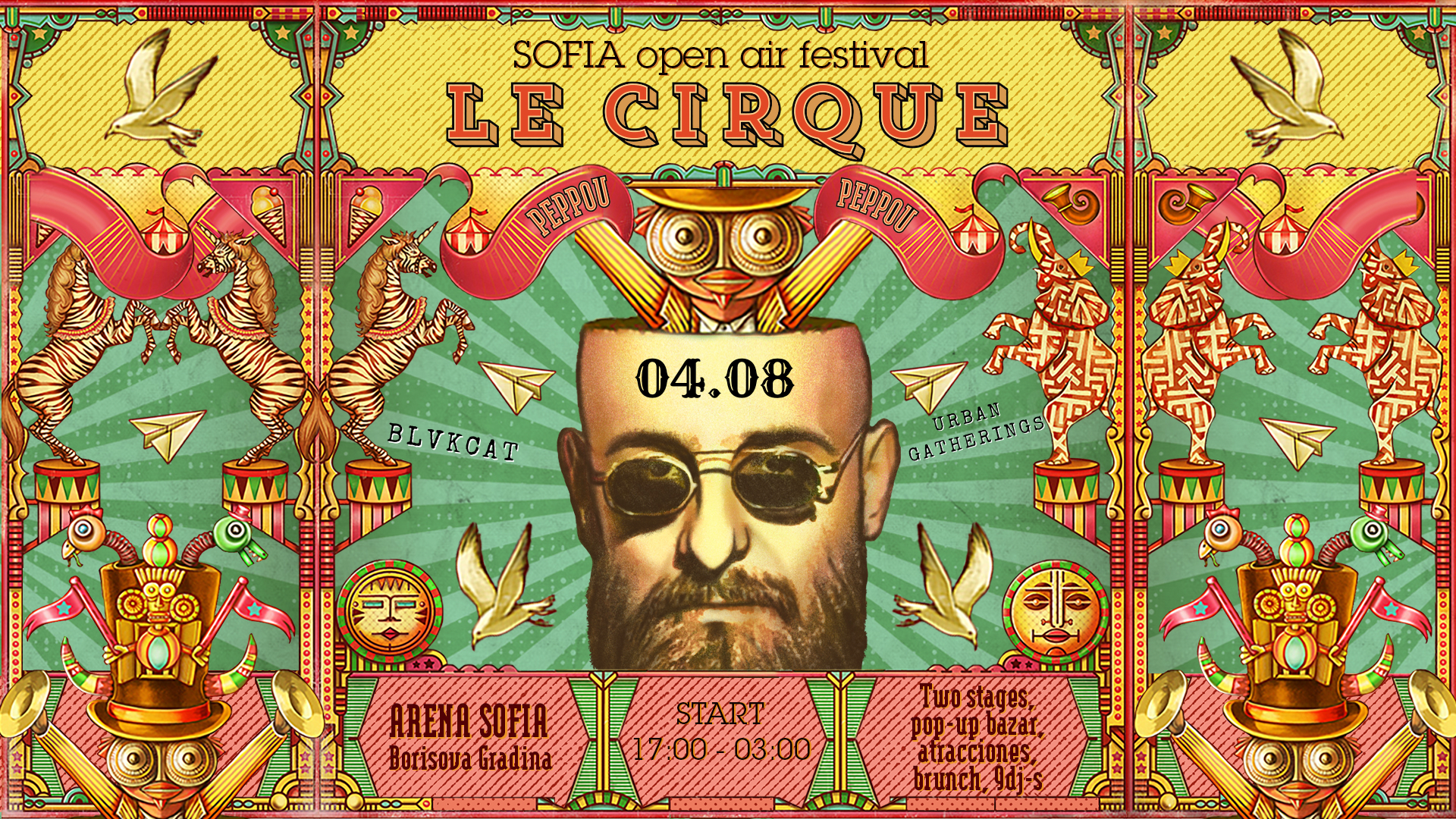Le Cirque, with Peppou, Sofia open air fest, by BLVKCAT & URBAN GATHERINGS - Página trasera