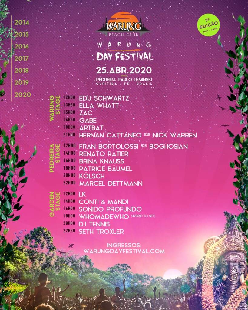 Warung Day Festival 2020 at Pedreira Paulo Leminski - フライヤー表