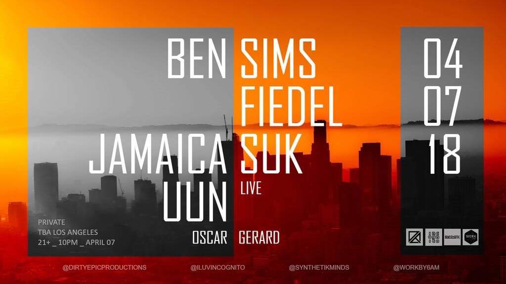 Ben Sims, Fiedel, Jamaica Suk, Uun, Oscar Gerard at Ionic - Página frontal