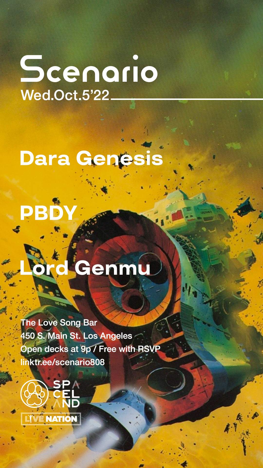 Scenario - Dara Genesis, PBDY, Lord Genmu - フライヤー表