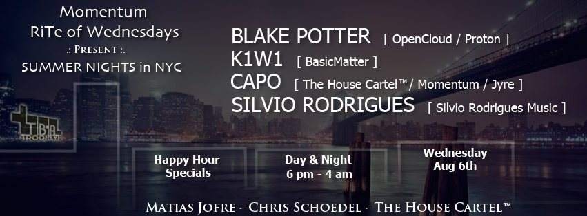 Momentum - Rite of Wednesdays Feat. Blake Poter, K1w1 & Matias Jofre + 4hs Happy Hour - フライヤー表