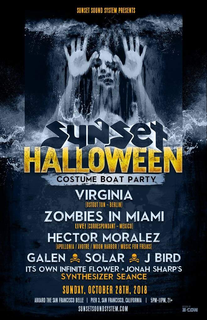 Sunset Sound System Halloween Costume Boat Party + After-Party 2018 - フライヤー表