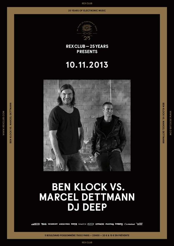 Rex Club '25 Years': Ben Klock vs Marcel Dettmann, Dj Deep - Página frontal