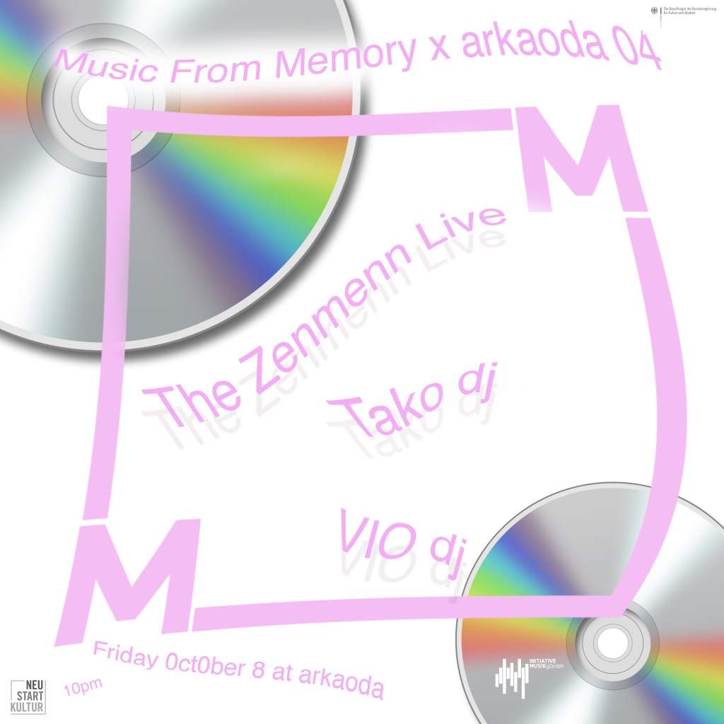 Music From Memory x Arkaoda 004: The Zenmenn (Live) + Tako + Vio DJ - Página frontal